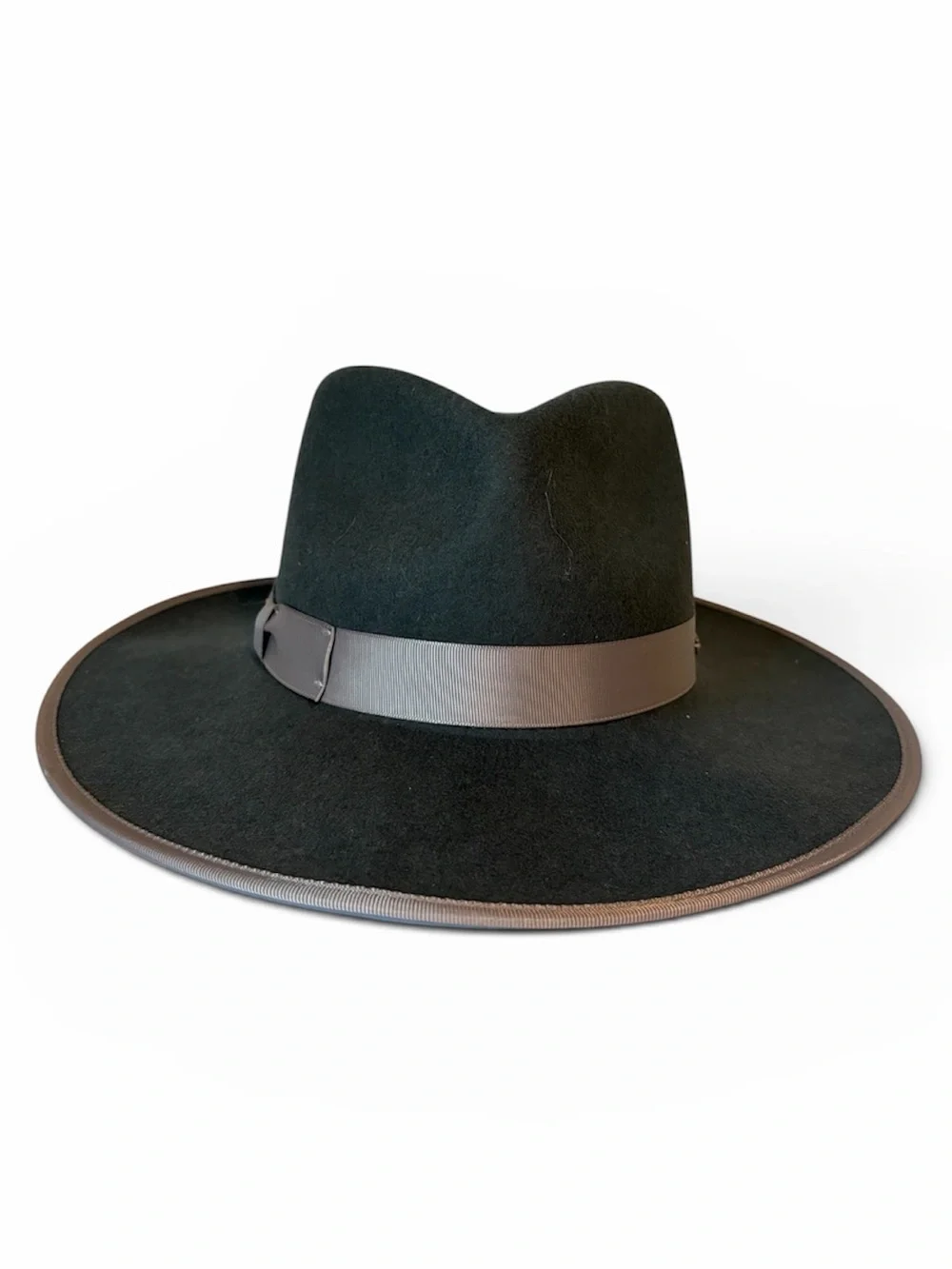 GIGI PIP The Monroe Rancher Cowboy Wide Brim Felt Fedora Charcoal Gray 100% Wool